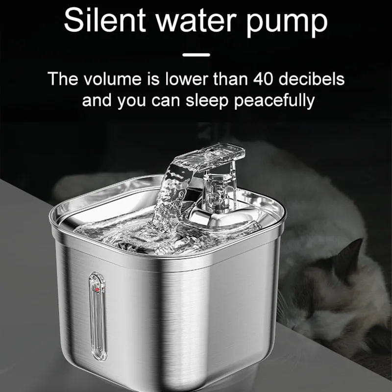 2L Stainless Steel Auto Smart Motion Sensor Cat Dog Water Dispenser