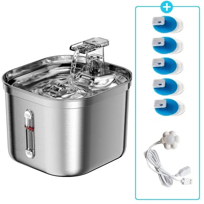2L Stainless Steel Auto Smart Motion Sensor Cat Dog Water Dispenser