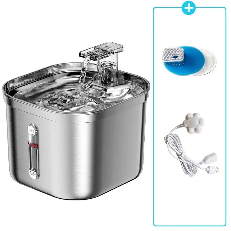 2L Stainless Steel Auto Smart Motion Sensor Cat Dog Water Dispenser