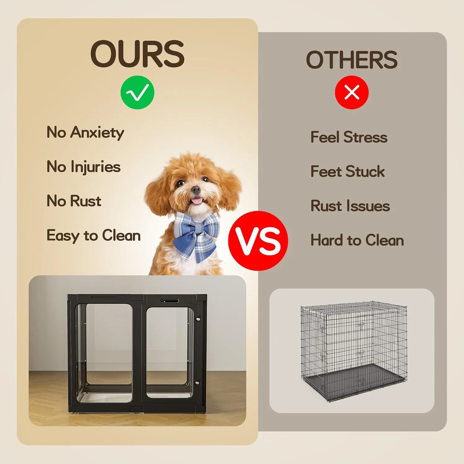 Acrylic Dog Playpen Indoor, Clear Play Pen for Dog Cat Rabbit Ferret, Plastic Puppy Playpen with Door, Easy Assemble Dog Crate for Small & Medium Dogs (30" Height, 8PCS, Black)
