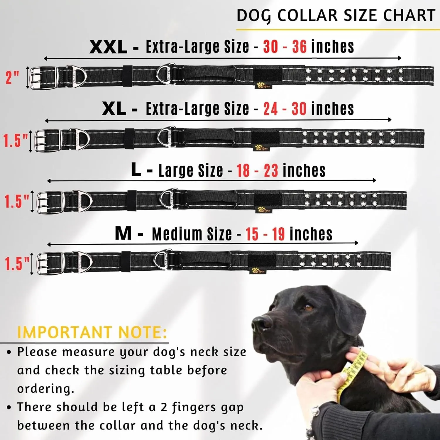 ADITYNA - Giant Dogs Collar - Adjustable XXL Collar 30 to 36 Inches - Designed Exclusively for Huge Dog Breeds Like Mastiff, Kangal, Saint Bernard - Heavy Duty Collar with Handle