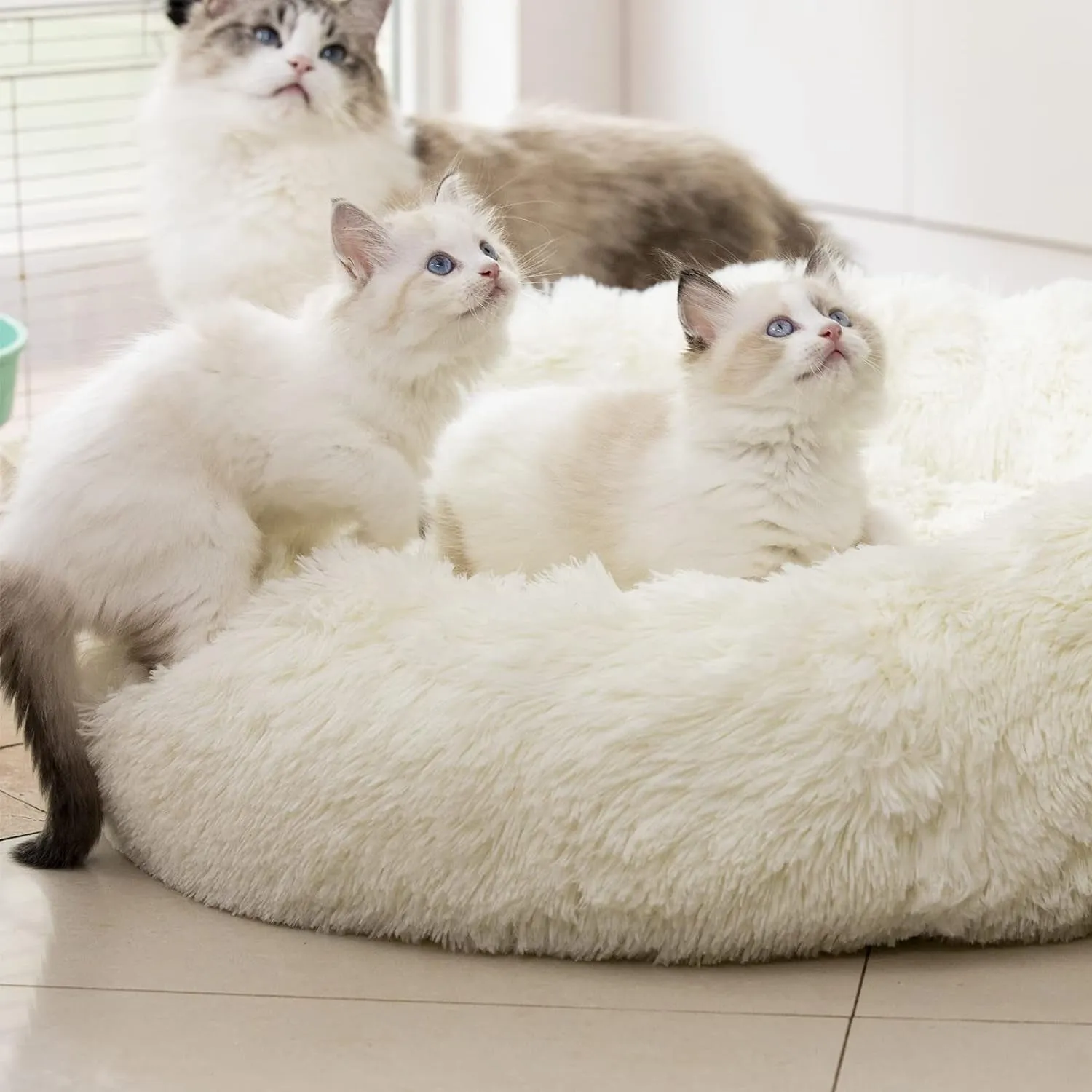 Anti Anxiety round Fluffy Dog & Cat Bed