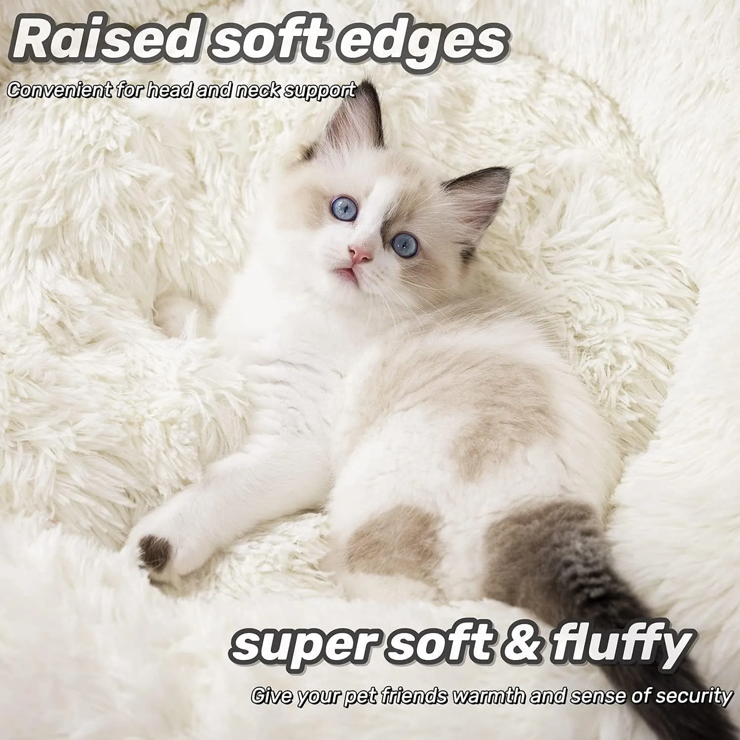 Anti Anxiety round Fluffy Dog & Cat Bed