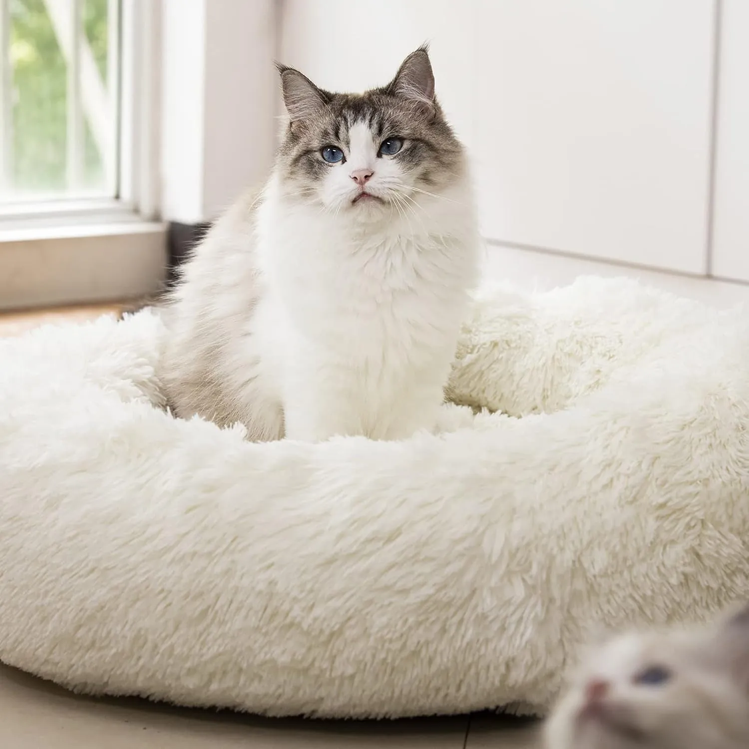 Anti Anxiety round Fluffy Dog & Cat Bed