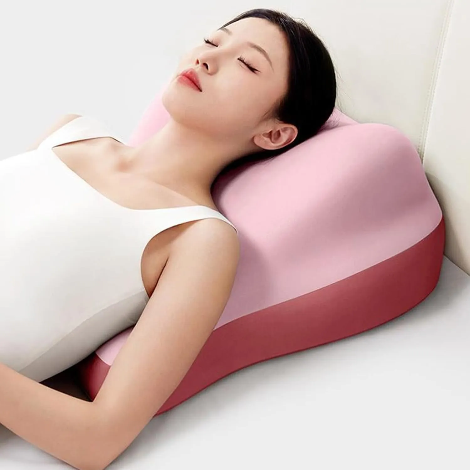 Bed Wedge Pillow for Adults & Couples - Memory Foam Support Pillow for Sitting, Lounging, Reading & Intimacy, Orthopedic Firm Design with Washable Cover, Ideal for Pregnancy& Post-Surgery (F)