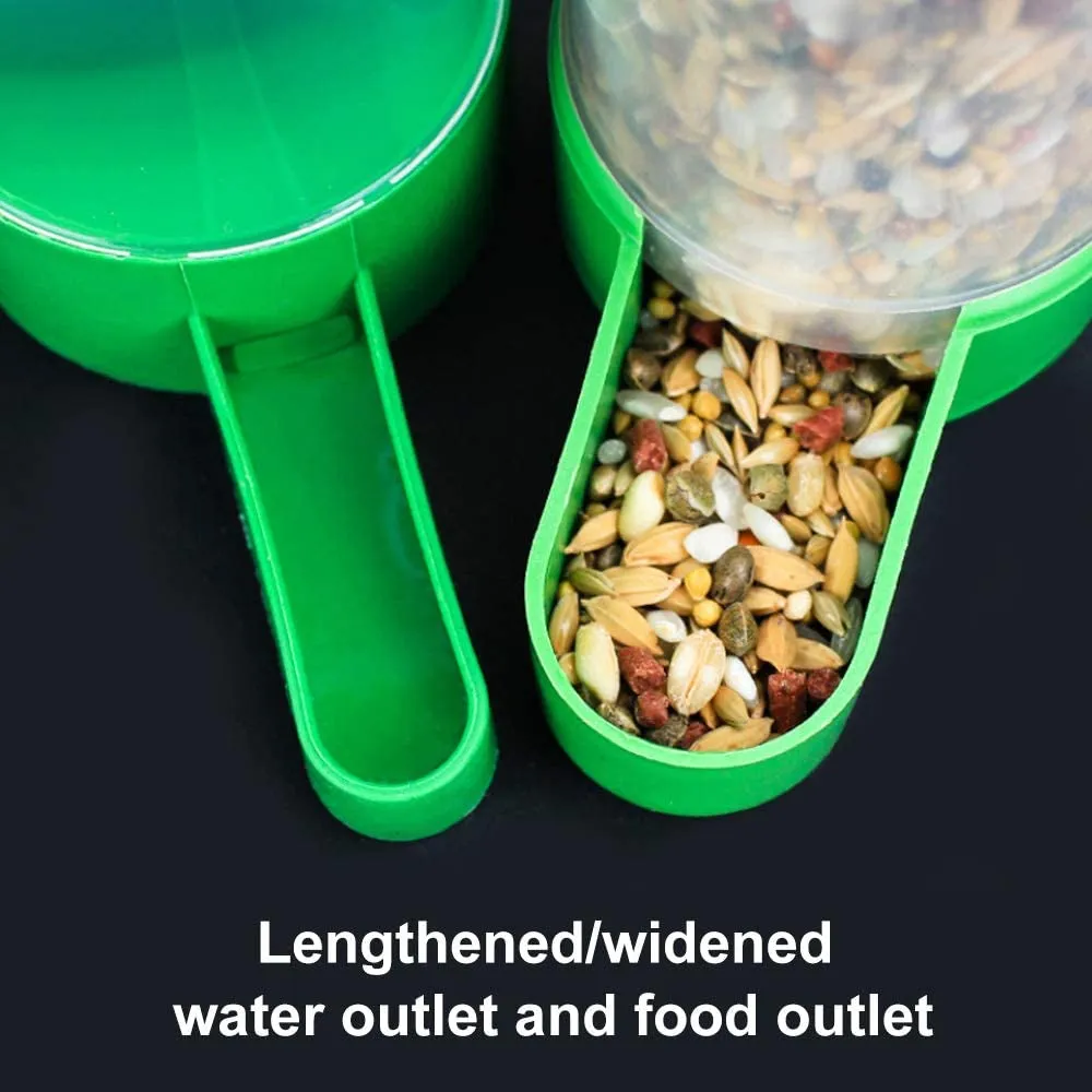Bird Feeder, Bird Water Dispenser for Cage,  2PCS Automatic Bird Water Feeder with 1PCS Food Feeder for Cage Pet Parrot Budgie Lovebirds Cockatiel (2Pcs 90Ml   1Pcs 150Ml)