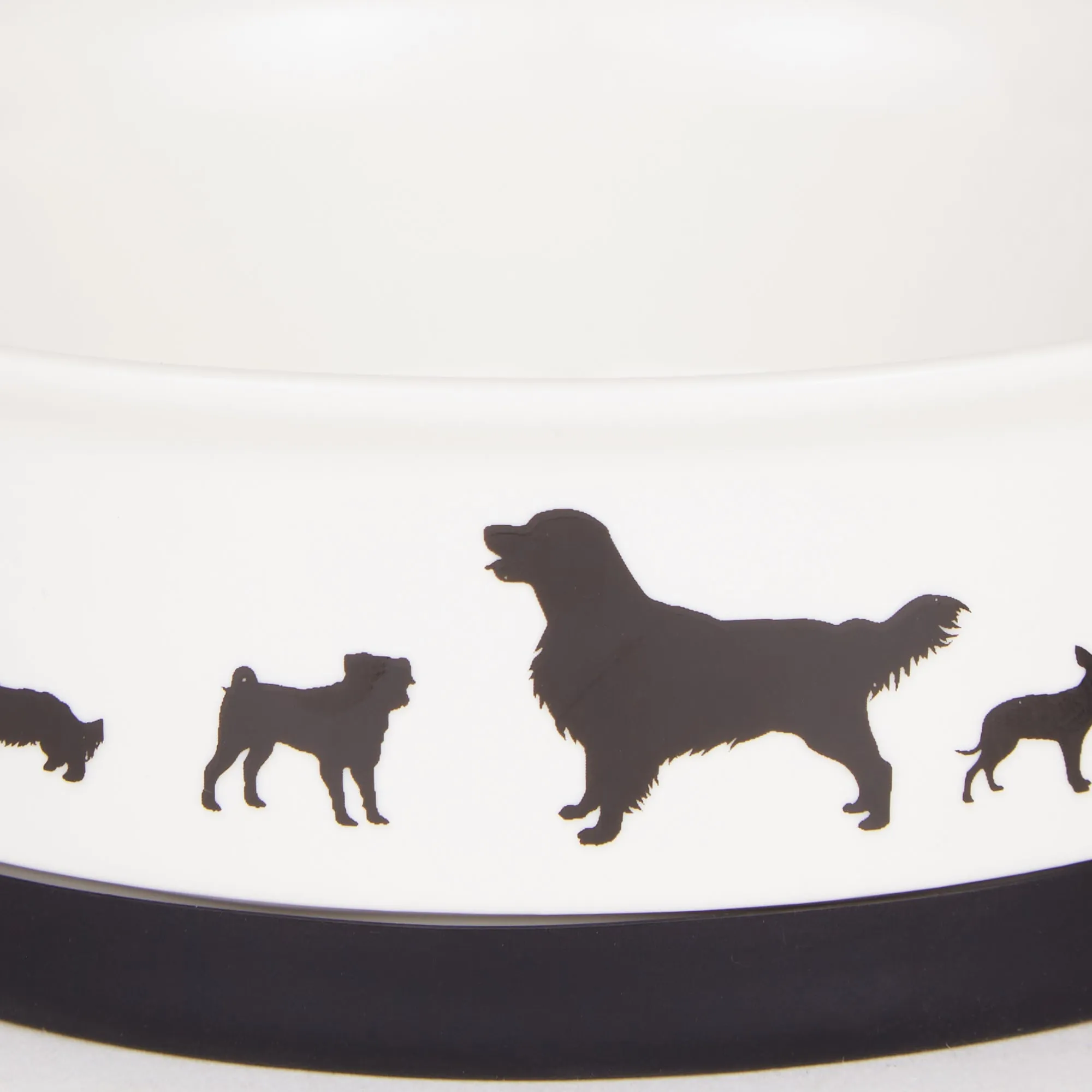 Black/White Dog Show Pet Bowl Set of 2, Large 3.75 C. Capacity