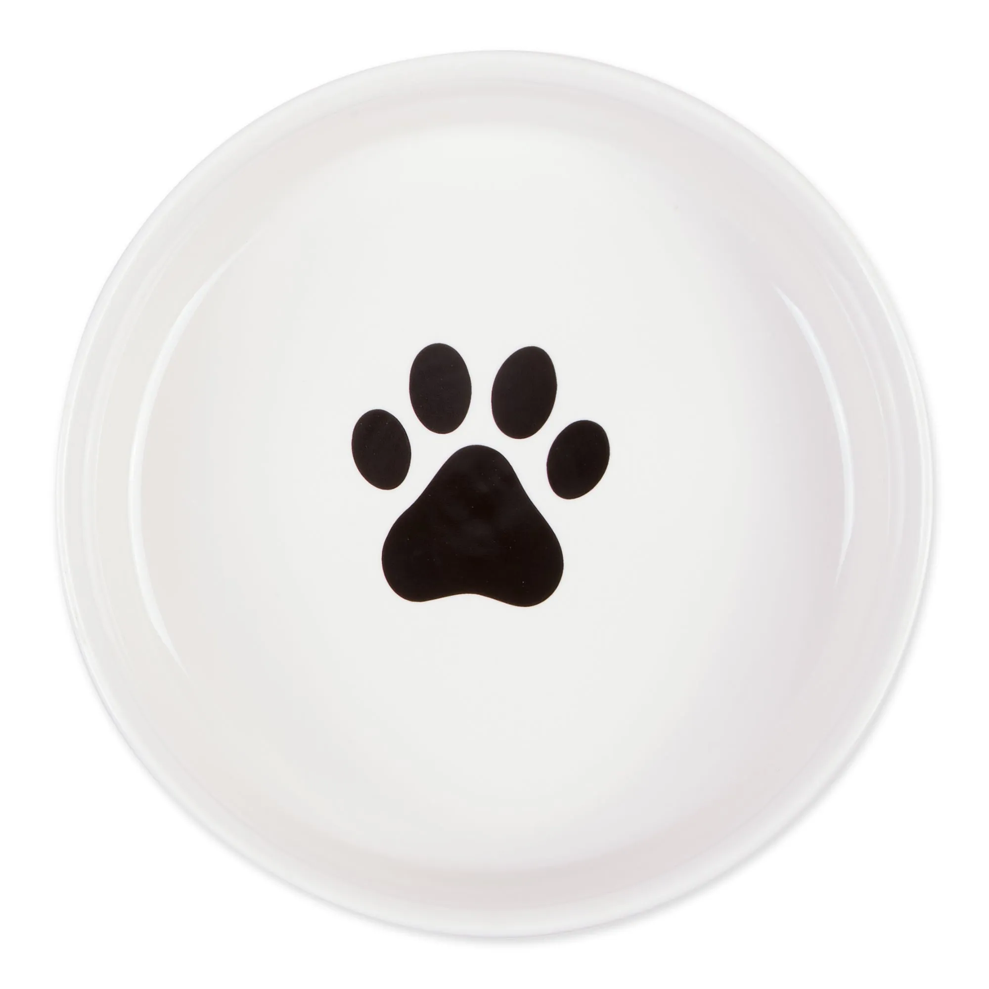 Black/White Dog Show Pet Bowl Set of 2, Large 3.75 C. Capacity