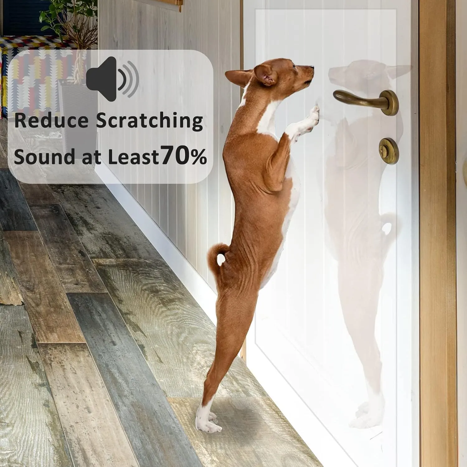 BNOSDM Door Protector from Dog Scratching, Clear Flexible Cat Door Scratch Protector, Pet Anti-Scratch Guard for Door Frame Wall Window, No Residue (118 x 16 Inches)