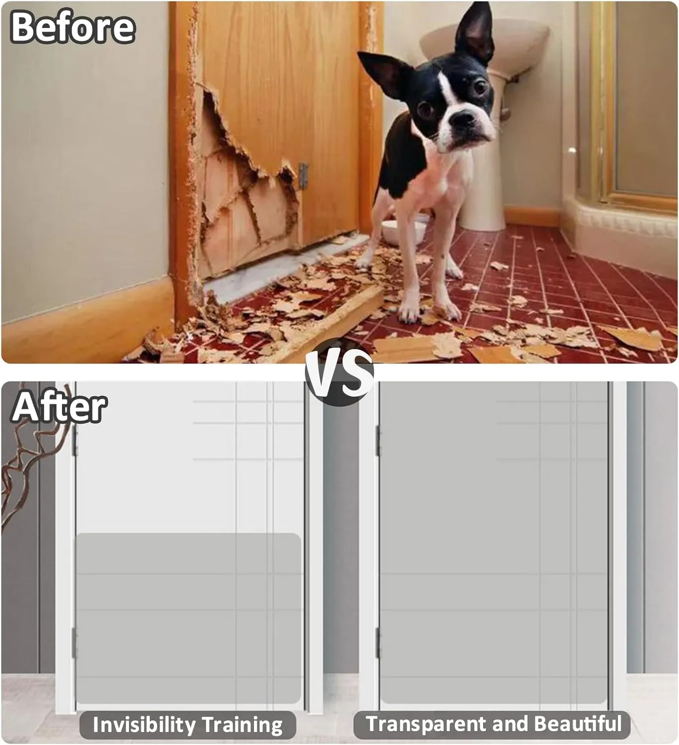 BNOSDM Door Protector from Dog Scratching, Clear Flexible Cat Door Scratch Protector, Pet Anti-Scratch Guard for Door Frame Wall Window, No Residue (118 x 16 Inches)