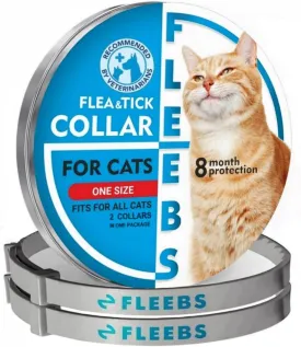 Cat Flea Collar - 2 Pack Adjustable Tick Collars for Cat Collar with Essential Oils Fits All Cats