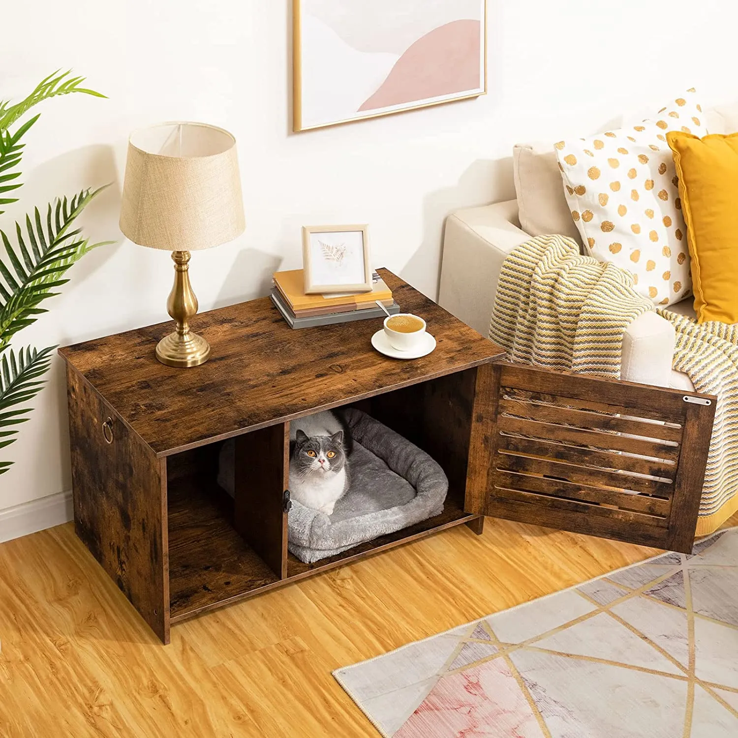 Cat Litter Box Enclosure, Hidden Cat Litter Box Furniture, Hidden Cat Washroom, Cat Furniture Cabinet
