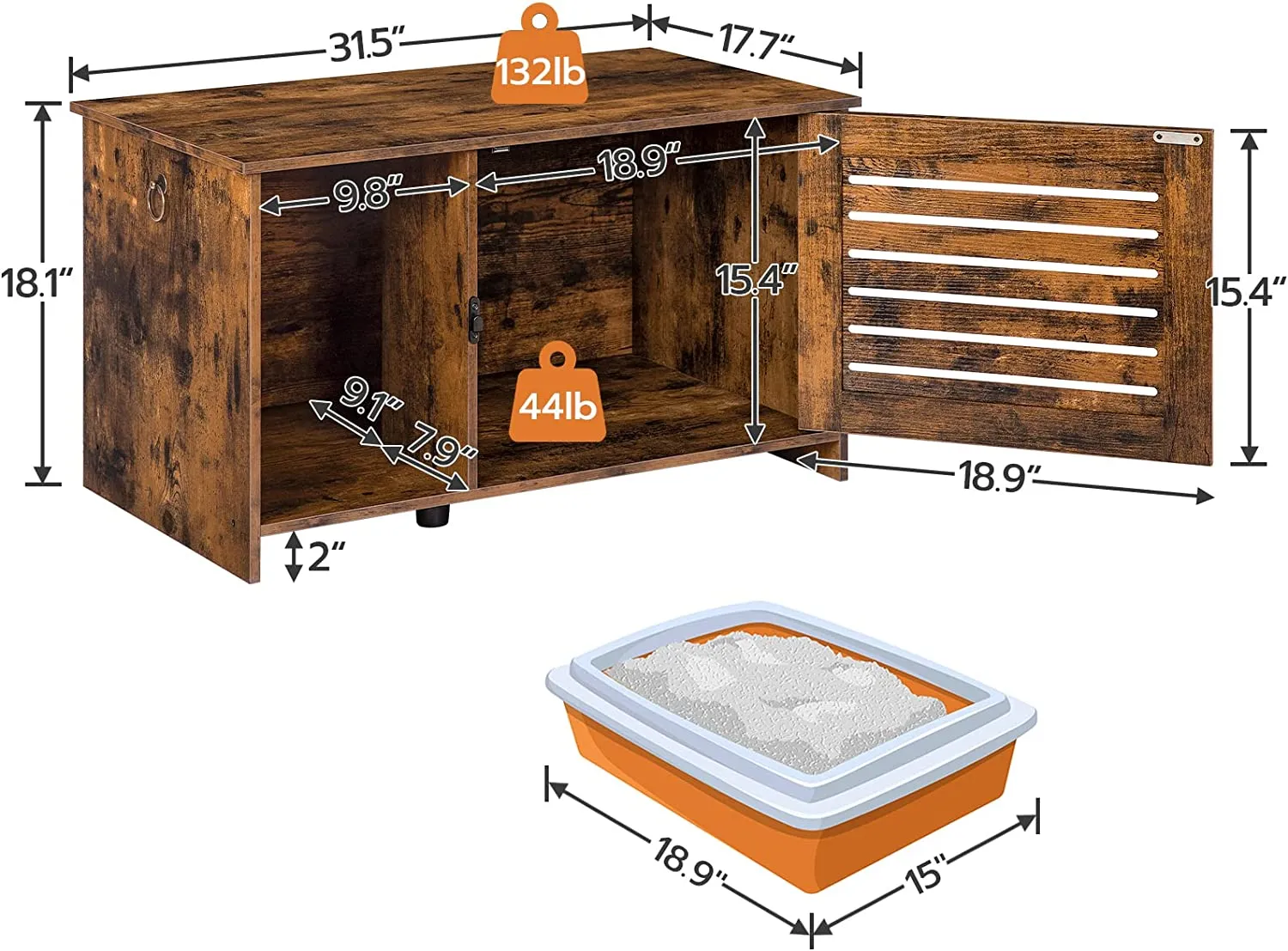 Cat Litter Box Enclosure, Hidden Cat Litter Box Furniture, Hidden Cat Washroom, Cat Furniture Cabinet