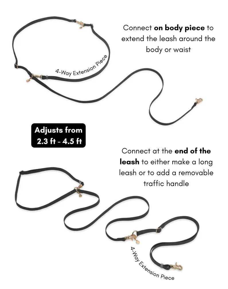 Cherry Red Hands Free Leash 4-Way Extension