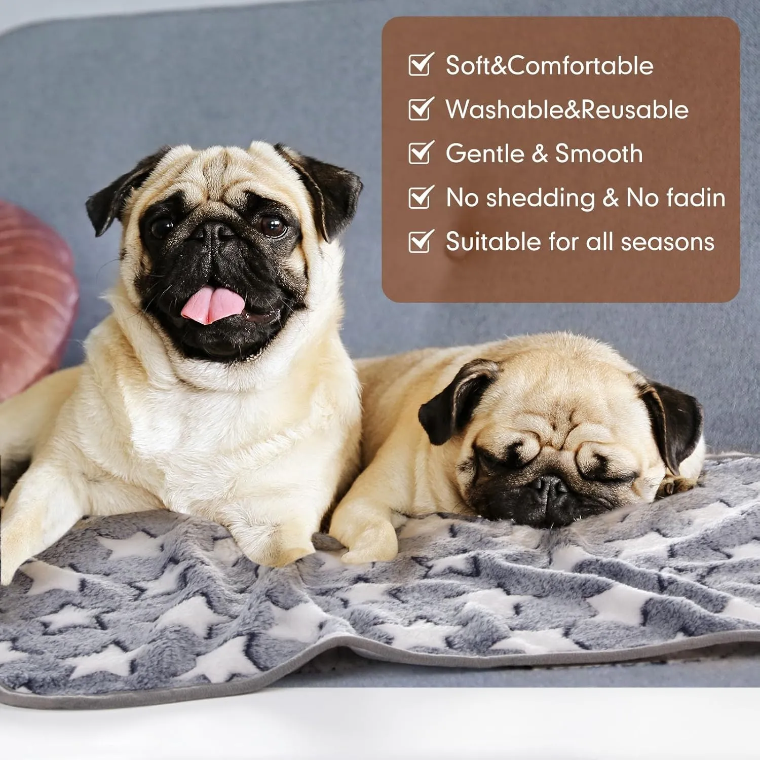 Chumia 40 Pcs Blankets Soft Fluffy Fleece Washable Pet Dog Sleep mat Paw Print Pattern Fleece Blankets for Pets Throw Warm Bed Mat for Dog Puppy Cat(24 x 16 Inch,Grey)