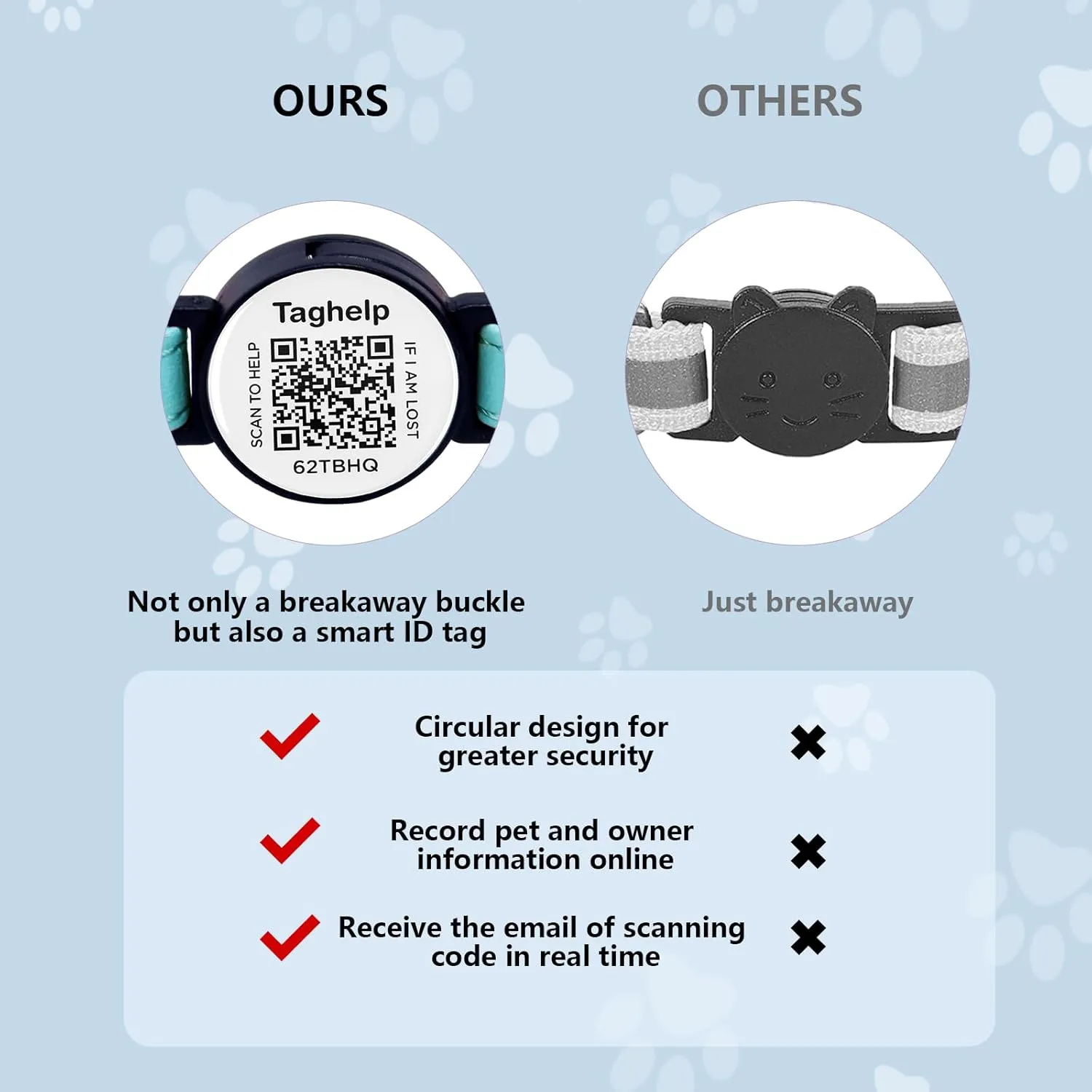 Collar Leather Breakaway Airtag Cat Collar with Bell - Kitten Collar, Apple Air Tag Holder Cat Collar for Boy Cats, Girl Cats with Smart ID tag | Easy-to-use tag with QR Code (Black)