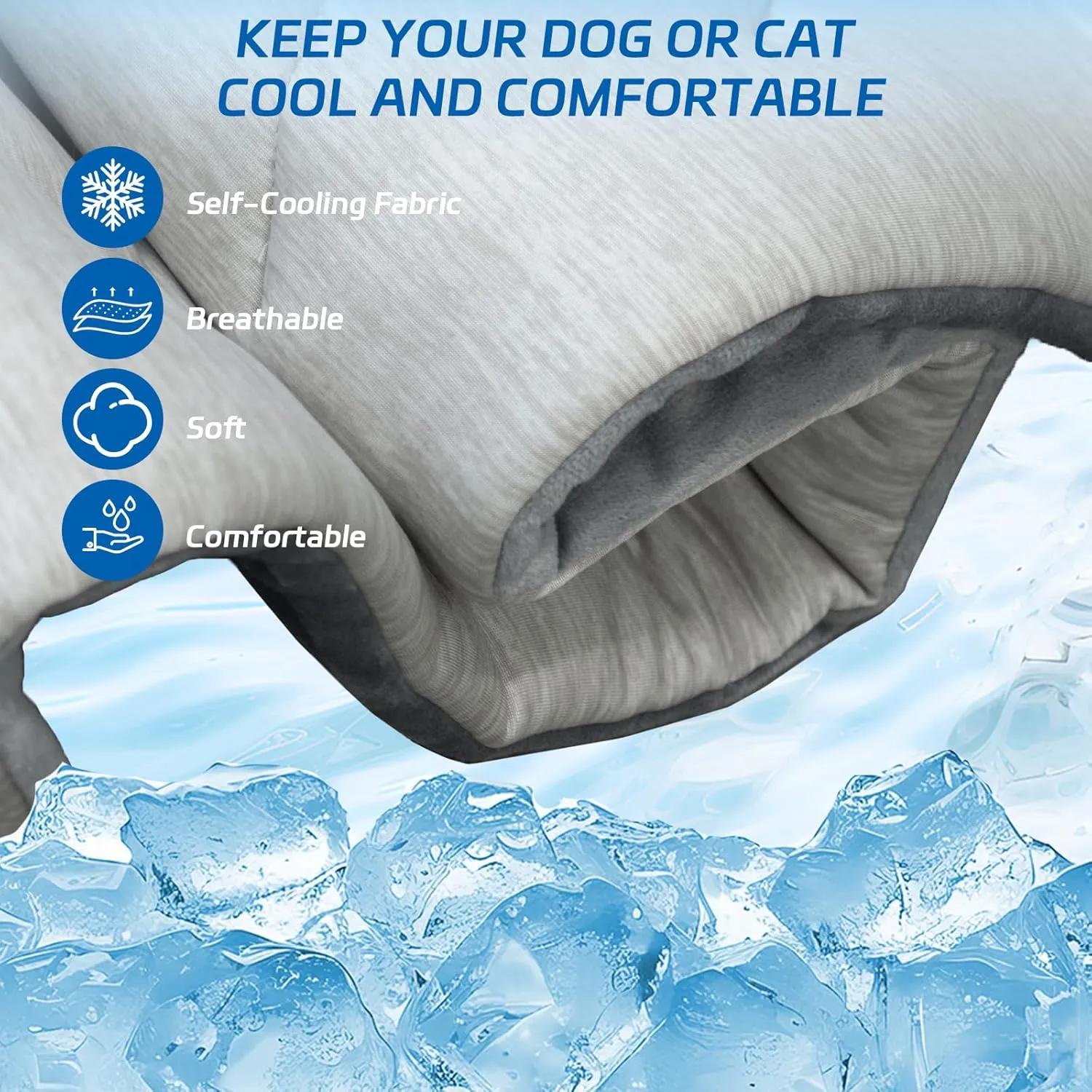 Dog Cooling Mat Self Coolings Foldable Cooling Pad for Dog in Summer Coolings Mat for Dogs and Cats Machine Washable (X-Large)