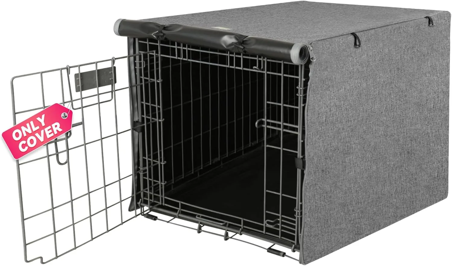Dog Crate Cover - Kennel Cover Fit for 42 Inch Dog Crate, Double Door Polyester for Wire Puppy Cage Indoor Outdoor Protection,Grey
