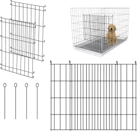 Dog Crate Divider Panel - 2 Pack Black Metal, Compatible with 24"-32" & Other Crate Sizes, 16.92" H x Adjustable Width 11.81"-20.86"