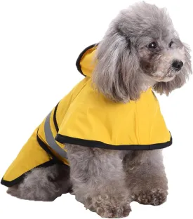 Dog Raincoat Hooded, Reflective Dog Slicker Poncho Adjustable Waterproof Lightweight Rain Jacket for Dogs,Yellow,S