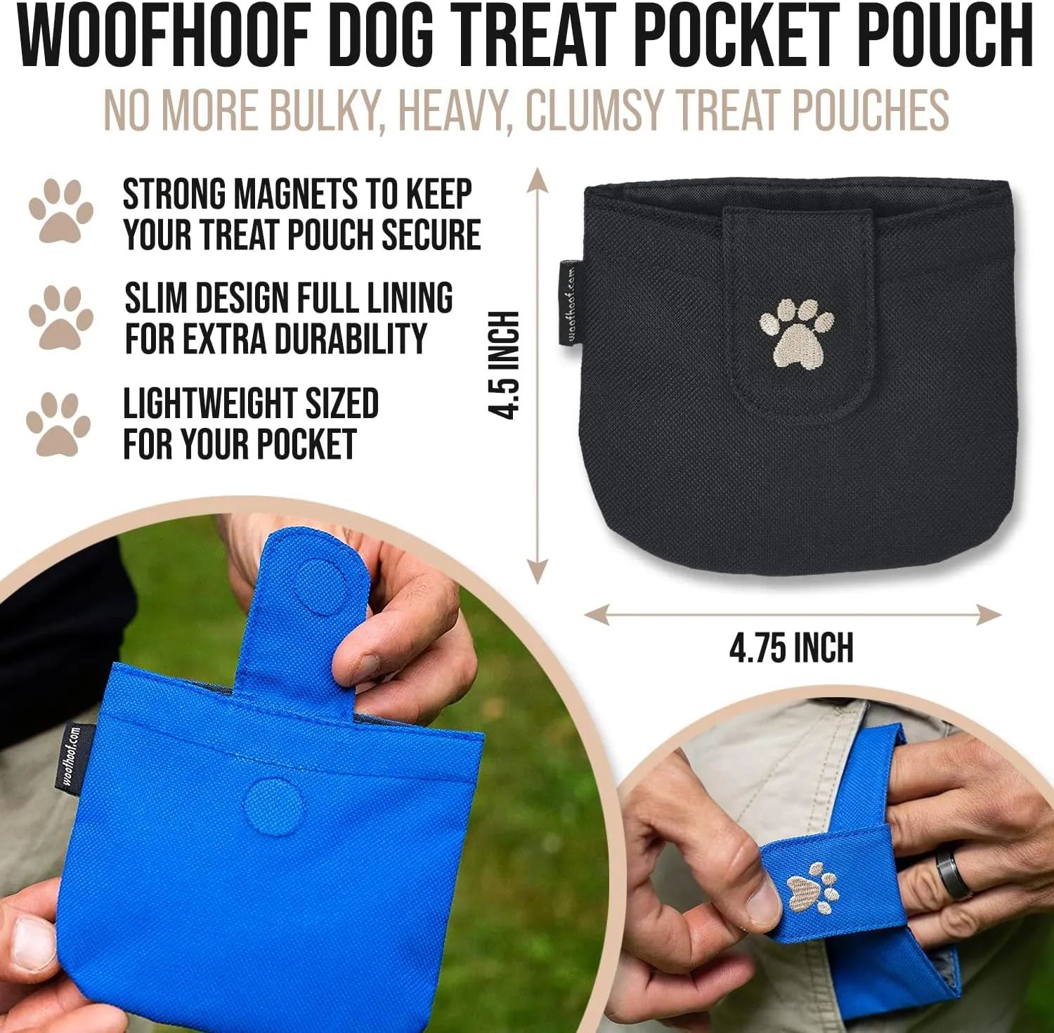 Dog Reward Pouch, Pink In Your Pocket Training Treat Pouch - Sim, Lightweight Treat Holder with Magnetic Flap for Stability, Perfect Dog Accessories, Made of Durable Nylon, Machine Washable