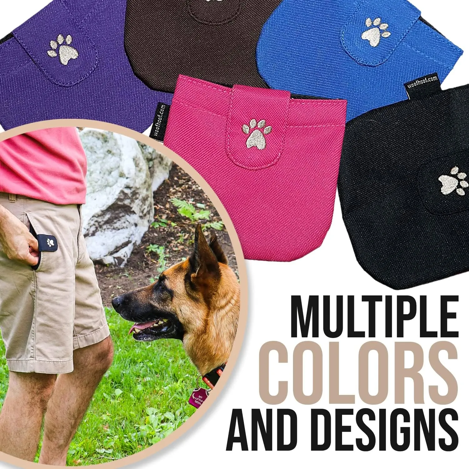 Dog Reward Pouch, Pink In Your Pocket Training Treat Pouch - Sim, Lightweight Treat Holder with Magnetic Flap for Stability, Perfect Dog Accessories, Made of Durable Nylon, Machine Washable