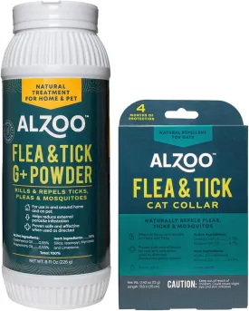 Flea & Tick Cat Collar and Flea & Tick G  Powder, 100% Plant-Based Active Ingredients