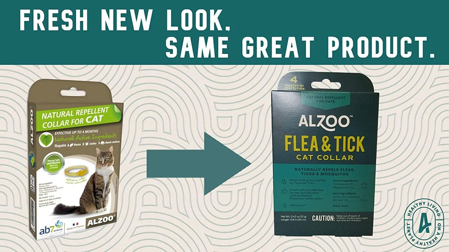 Flea & Tick Cat Collar, Helps Repel Fleas, Ticks & Mosquitoes, 100% Plant-Based Active Ingredients, Phthalates and PVC Free Up to 4 Months Protection, Single