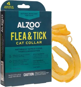 Flea & Tick Cat Collar, Helps Repel Fleas, Ticks & Mosquitoes, 100% Plant-Based Active Ingredients, Phthalates and PVC Free Up to 4 Months Protection, Single