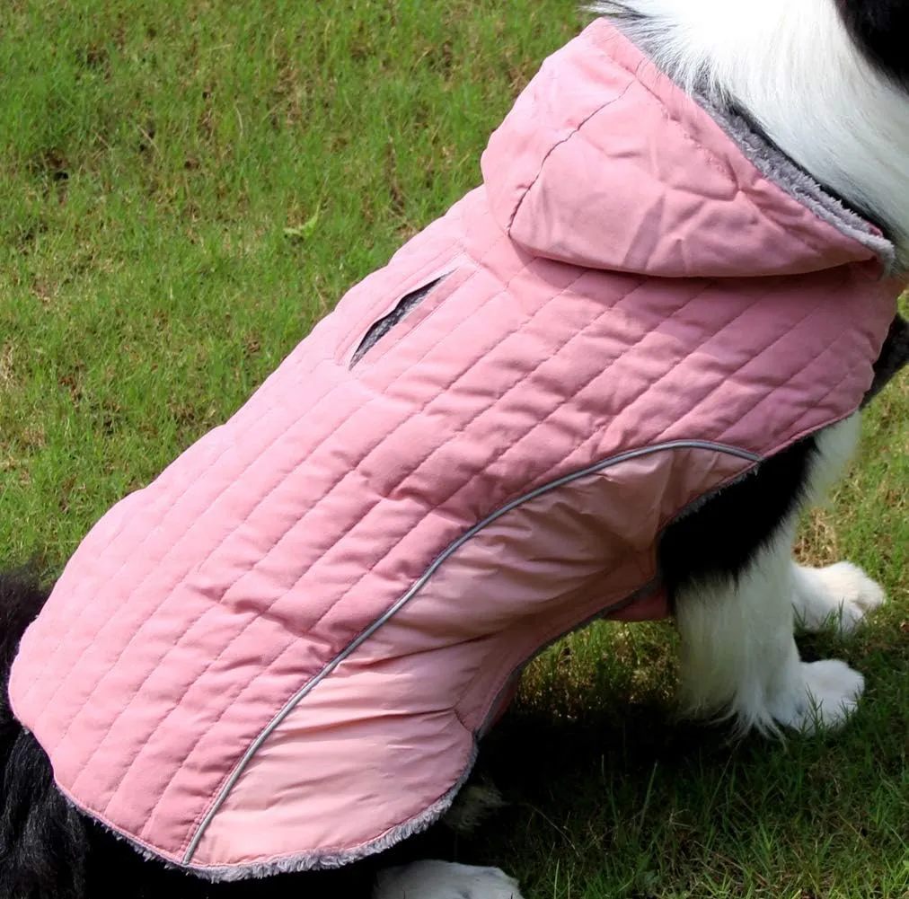 Fleece Dog Hoodie for Small Dogs Super Warm Puppy Jacket for Cold Winter Dog Coats,Pink XS