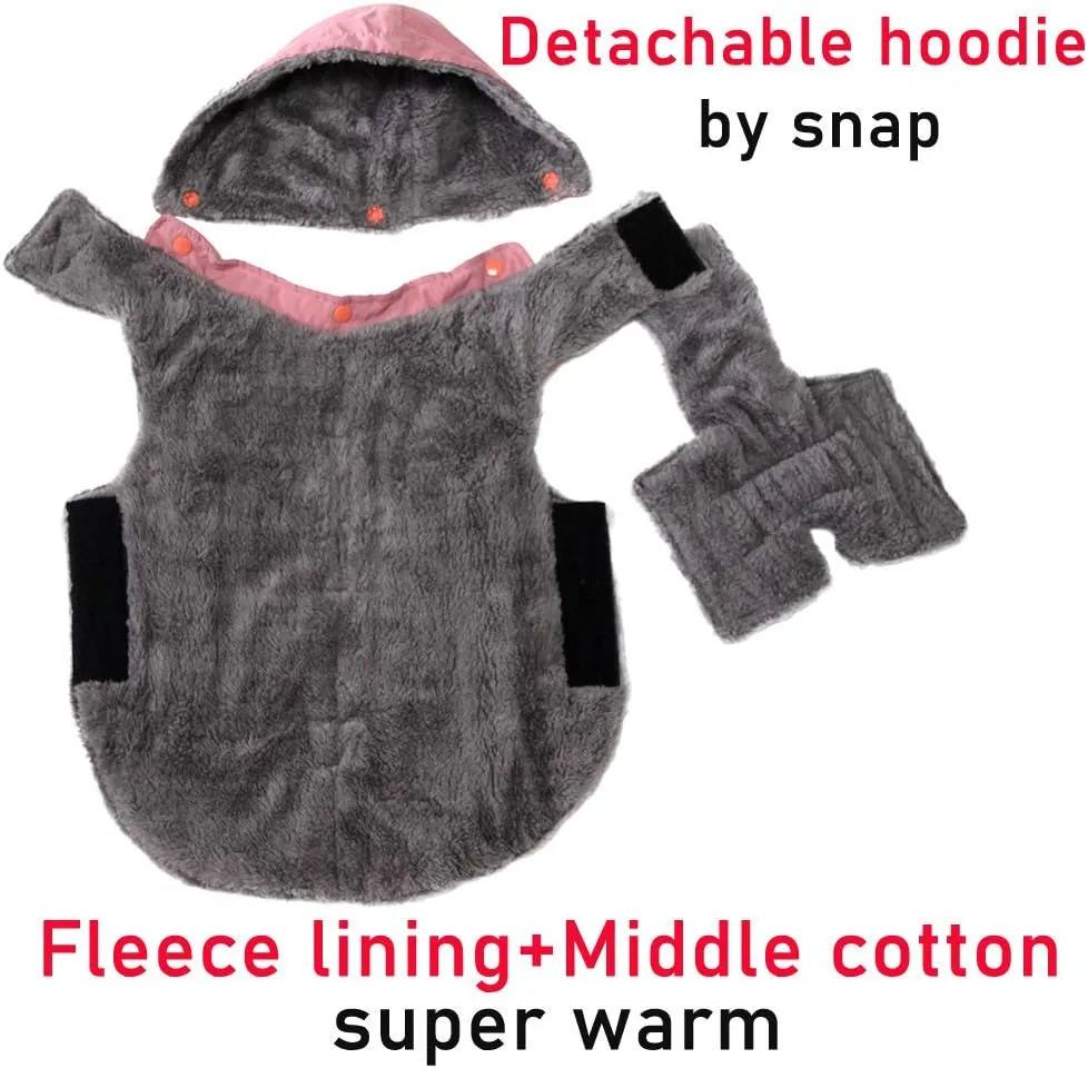 Fleece Dog Hoodie for Small Dogs Super Warm Puppy Jacket for Cold Winter Dog Coats,Pink XS