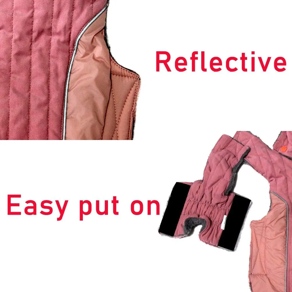 Fleece Dog Hoodie for Small Dogs Super Warm Puppy Jacket for Cold Winter Dog Coats,Pink XS