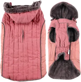 Fleece Dog Hoodie for Small Dogs Super Warm Puppy Jacket for Cold Winter Dog Coats,Pink XS
