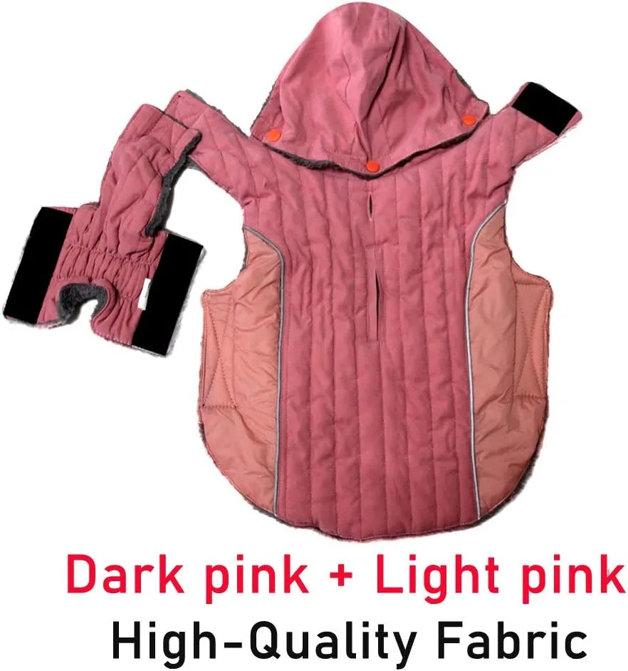 Fleece Dog Hoodie for Small Dogs Super Warm Puppy Jacket for Cold Winter Dog Coats,Pink XS