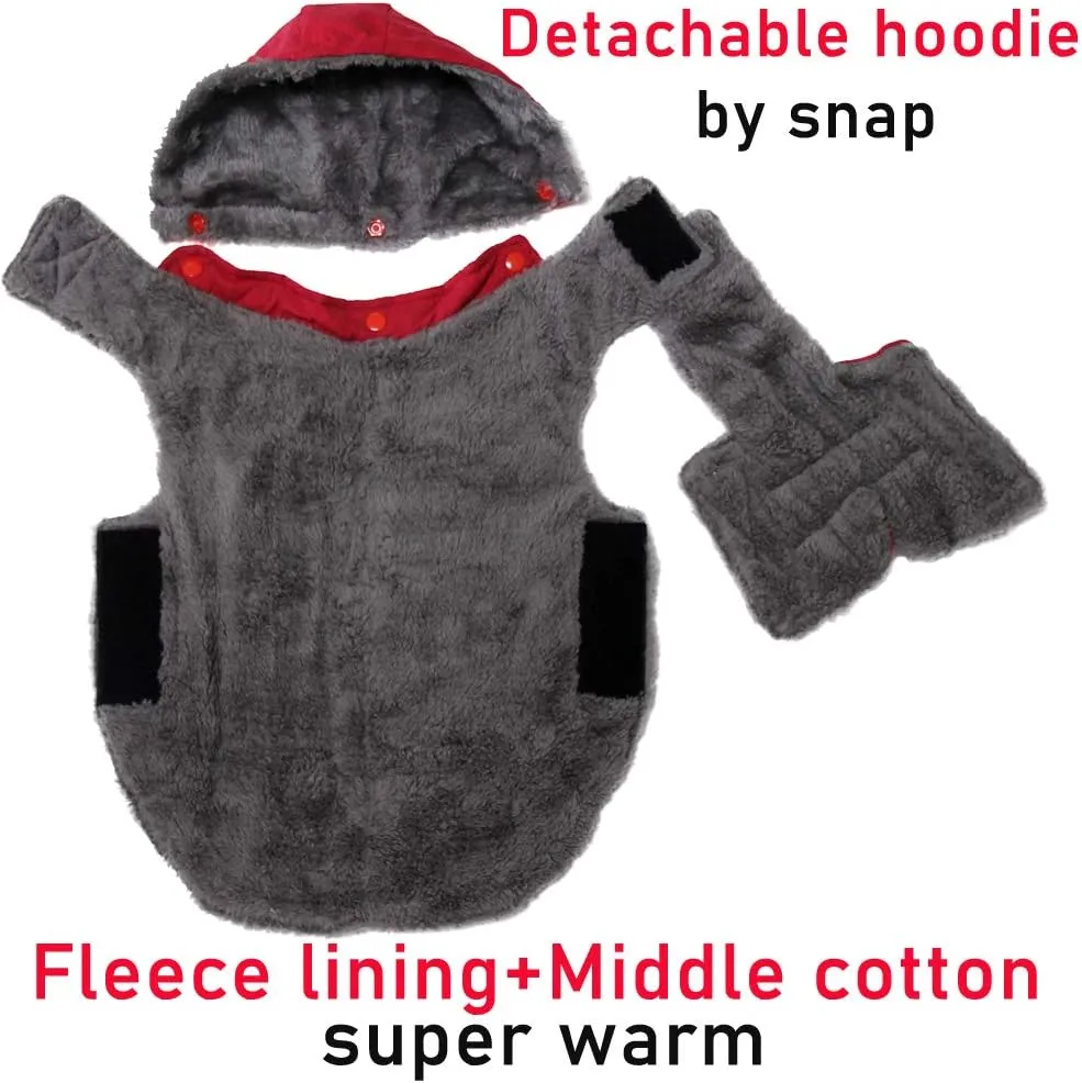 Fleece Dog Hoodie for Small Dogs Super Warm Puppy Jacket for Cold Winter Dog Coats,Red XS