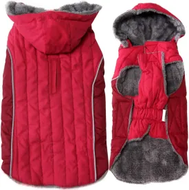 Fleece Dog Hoodie for Small Dogs Super Warm Puppy Jacket for Cold Winter Dog Coats,Red XS