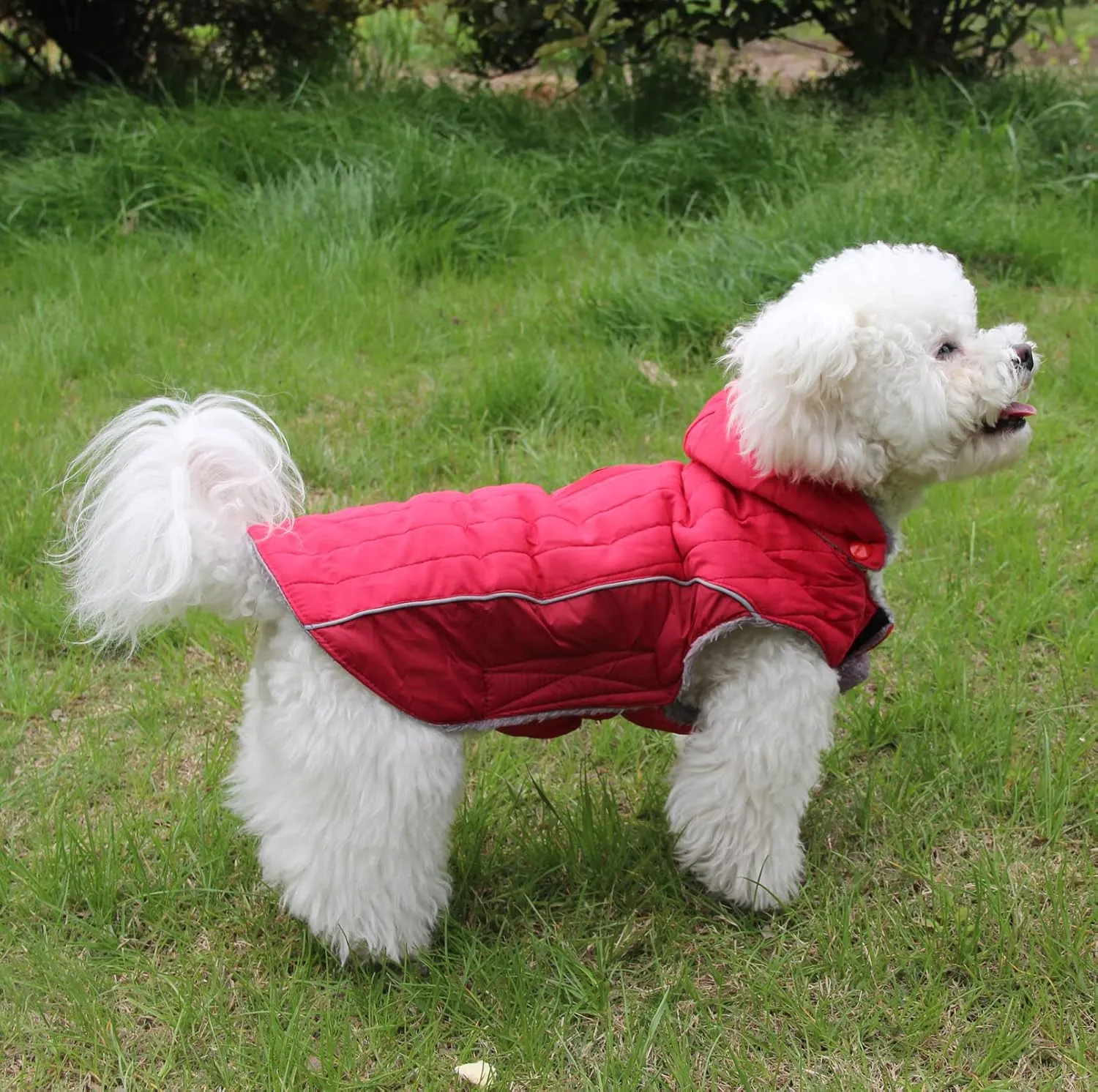 Fleece Dog Hoodie for Small Dogs Super Warm Puppy Jacket for Cold Winter Dog Coats,Red XS