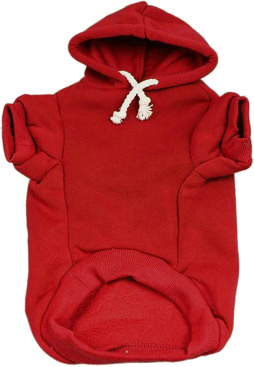 Free Hugs Valentine's Day Dog Hoodie Fleece Lined Pullover Sweatshirt with Leash Hole (Red, Large 379)