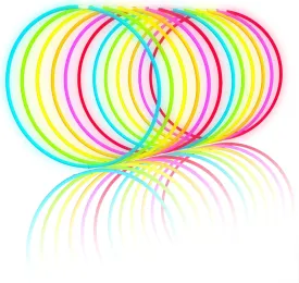 Glow Sticks Bulk 100ct 22'' Glow Necklaces with Connectors, for Party Festivals Raves Birthday Wedding