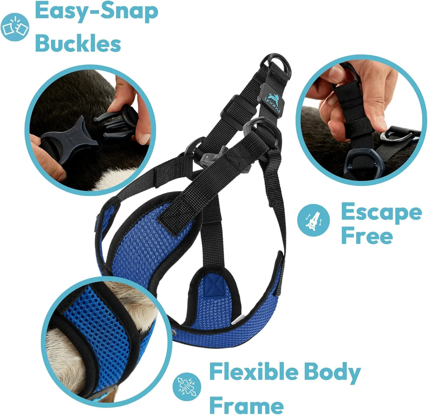 Gooby Comfort X Step in Lite Dog Harness - Choke Free, Escape Free with Light Breathable Mesh - Step in Dog Harness for Small and Medium Dogs - Quick Release Buckle, Metal D-Rings - Purple, X-Small