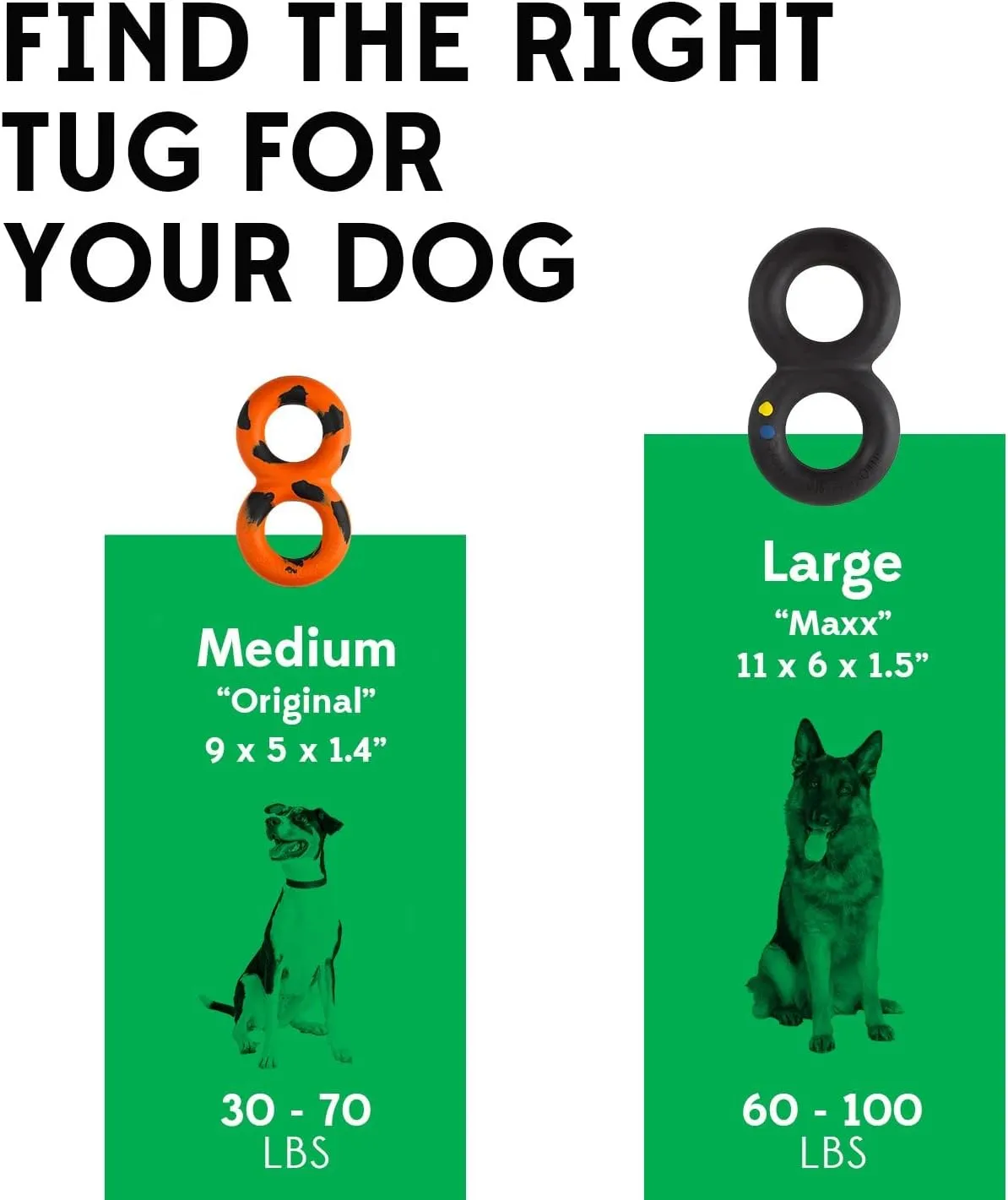 Goughnuts  Dog Toys for Aggressive Chewers | Virtually Indestructible Pull Toy for Large Breeds Such as Pit Bulls and German Shepherds | Heavy Duty Tug Dog Toy | Large | Black