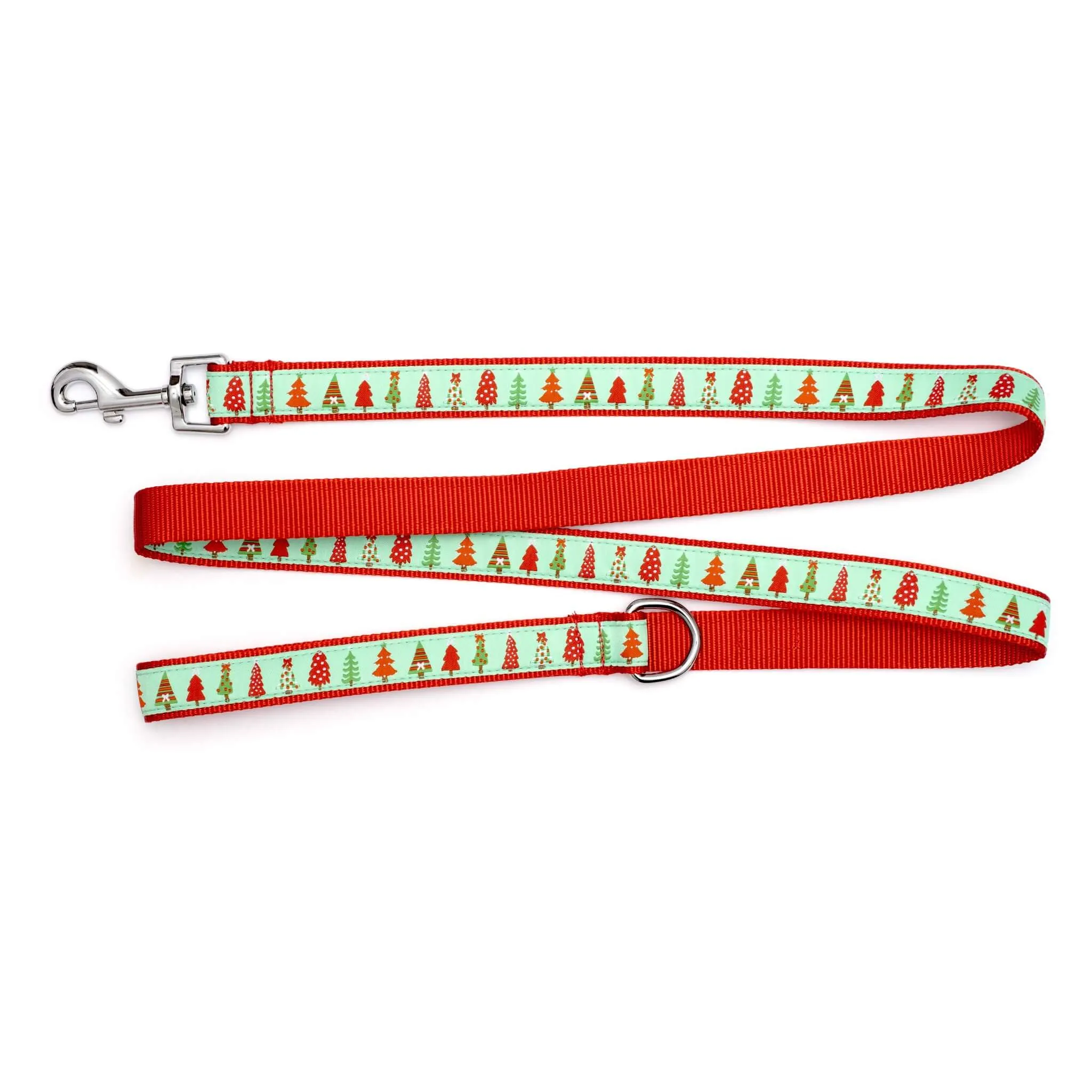 Green Holiday Trees Dog Leash