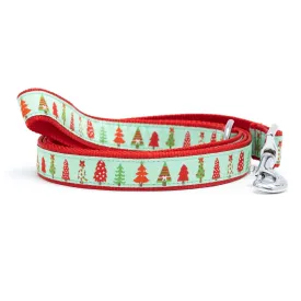 Green Holiday Trees Dog Leash