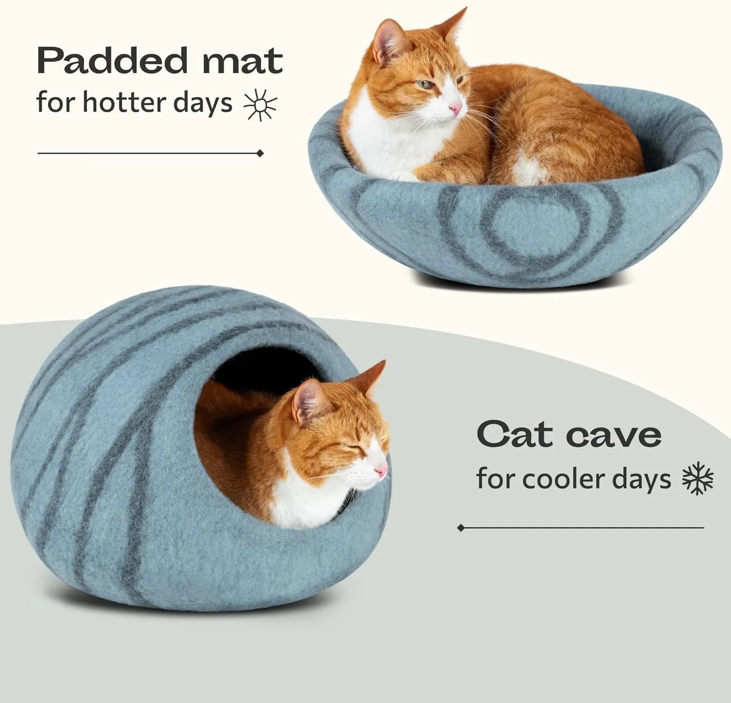 Handmade Round Cave Cat Bed