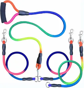 Heavy Duty 3 Dog Leash No Tangle Detachable 360 Swivel Device Multiple Dog Leash with Padded Handle for Two/Three Pets