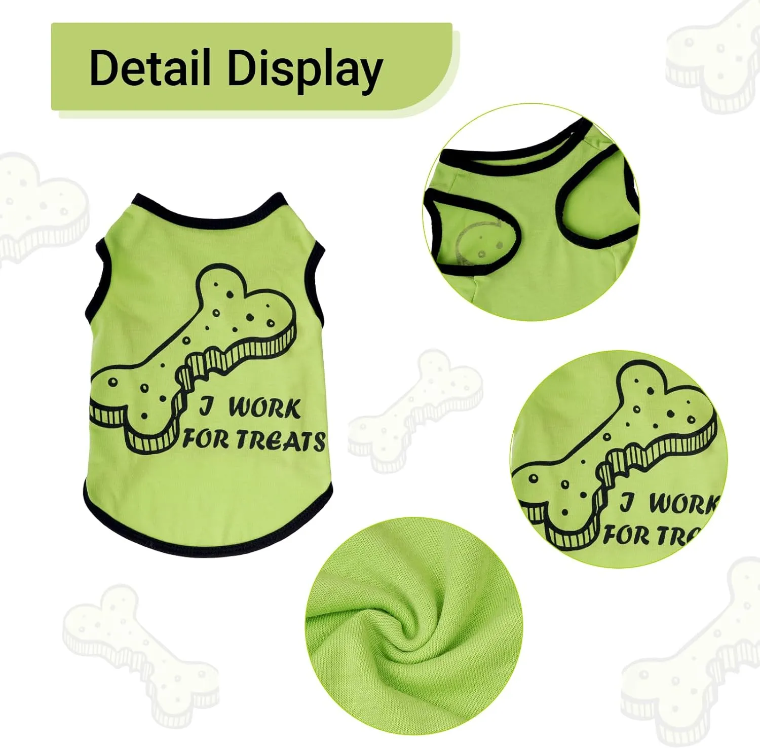 hoyuwak 8 Pieces Pet Shirts Funny Dog Printed Clothes Breathable Cool Puppy Sleeveless Vests for Summer