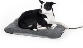 K&H Pet Products Lectro-Soft Orthopedic Outdoor Heated Dog and Cat Bed for Medium Dogs or Big Cats, Soft/Flexible Safety Listed Warming Pad, Waterproof, Washable Cover - Medium 24 X 19in Gray 40W