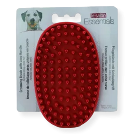 Le Salon Essentials Dog Rubber Grooming Brush with Loop Handle