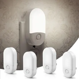 LOHAS Night Light Plug in, 4 Pack 0.6W LED Night Light for Kids, Auto Dusk to Dawn Sensor Bright Nightlight, Daylight White 5000K, 30/60lm Small Night-Lights for Adults, Hallway, Kitchen, Stairs