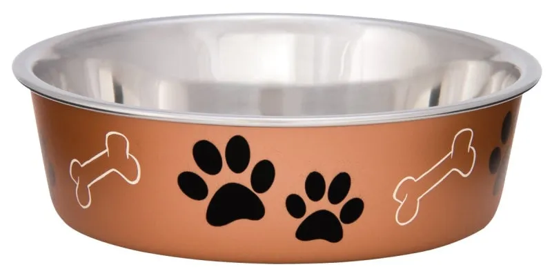 Loving Pets 7452LC Pet Feeding Bowl, L, 52 oz Volume, Polyresin/Stainless Steel, Copper :EA: QUANTITY: 1